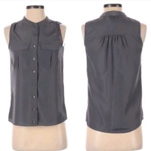 J.Crew Gray Sleeveless Button Up Blouse